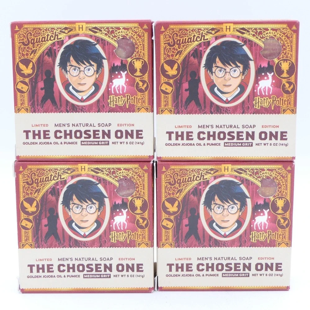 Dr Squatch Harry Potter The Chosen One Men's Natural Soap 4 Pack Medium Grit